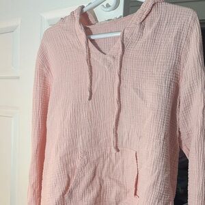 Pink Textured Hoodie OCEANDRIVE